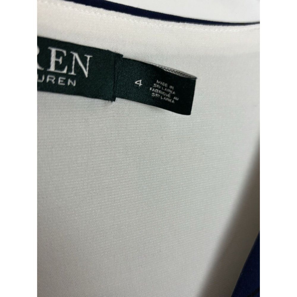 Ralph Lauren Shift Dress Size 4 Side Gathered Skirt Knee Length Cap Sleeves - Picture 4 of 10
